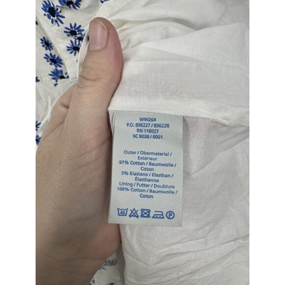 Boden Floral Midi Dress Women 10 White Fairy Preppy Prairie Milk Maid Whimsical - Picture 4 of 9